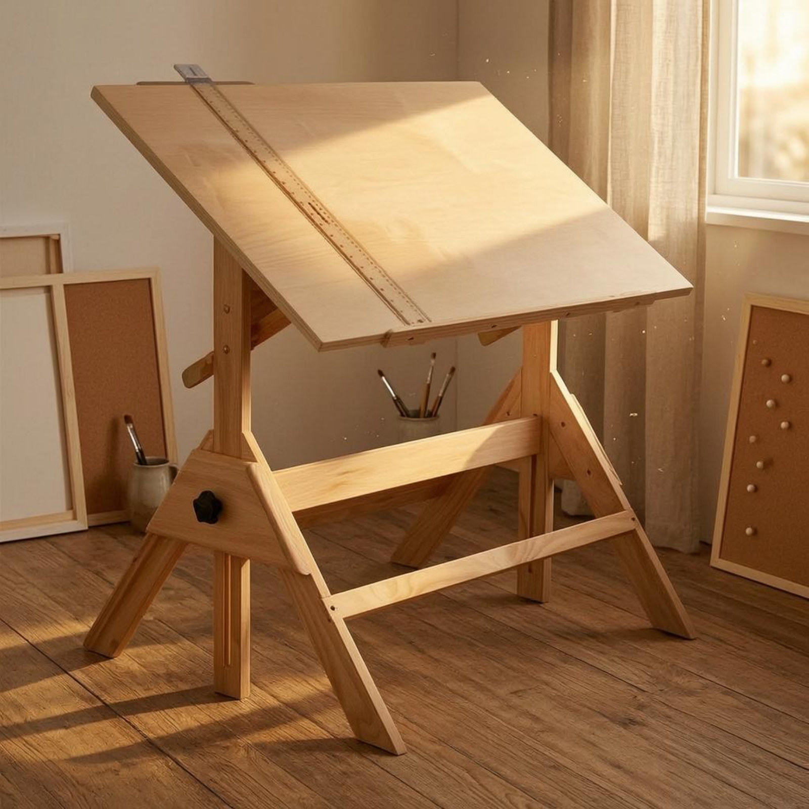 Art & Craft Paper For Kids - Adjustable Drafting Table L-Shaped Drafting Ruler