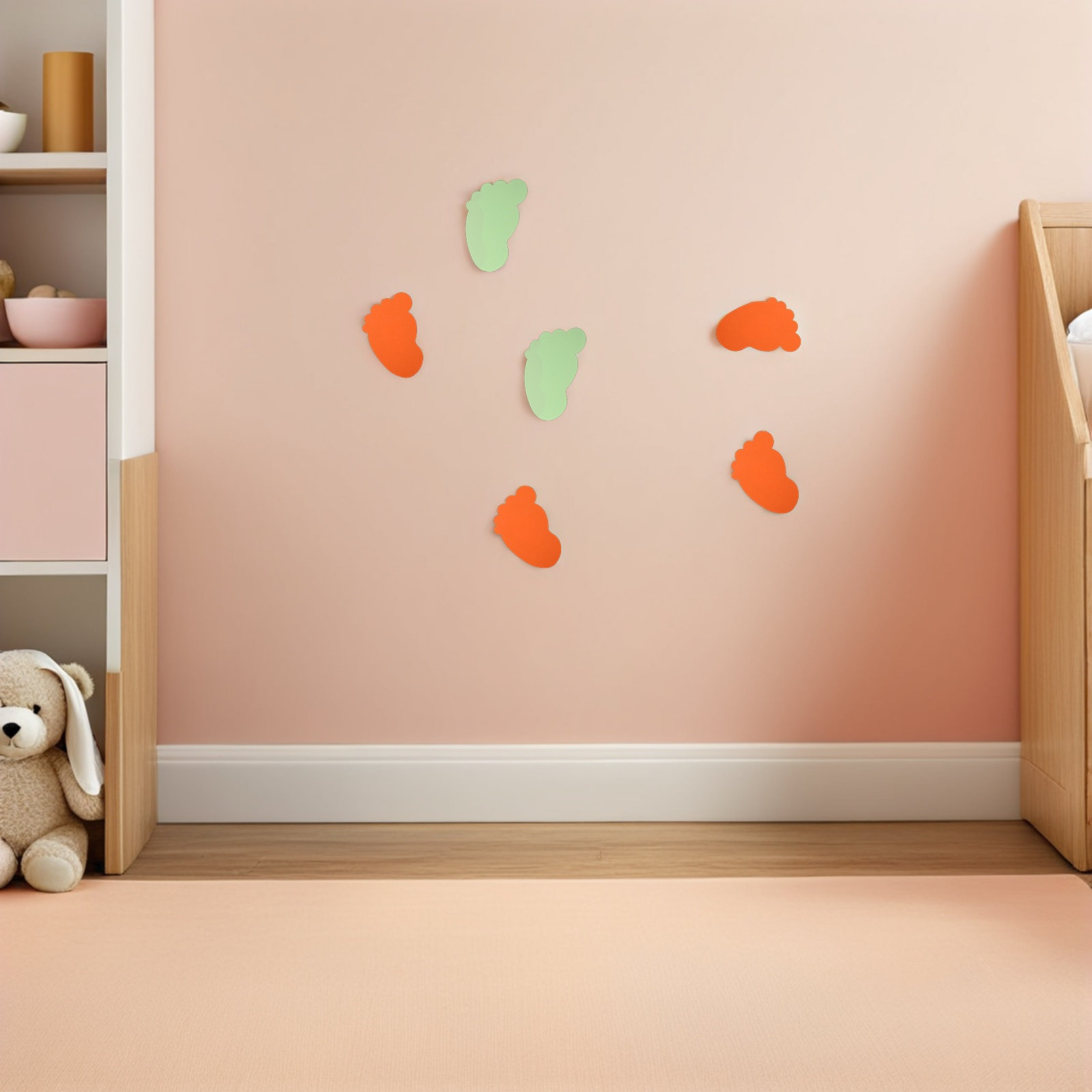 Art Craft Diy - 90Pcs Colorful Footprint Shaped Paper Cutouts