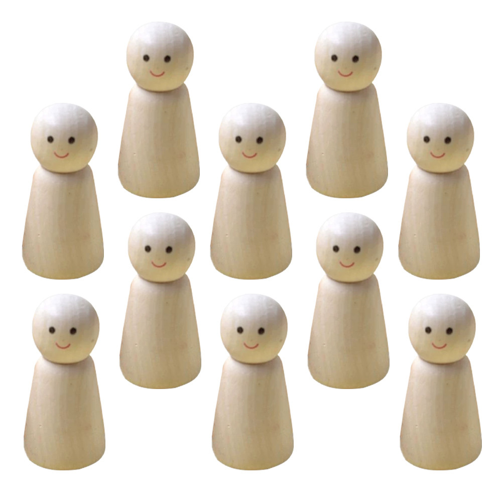 Art Craft Wood - 10pcs Wooden Peg Unfinished Diy Craft
