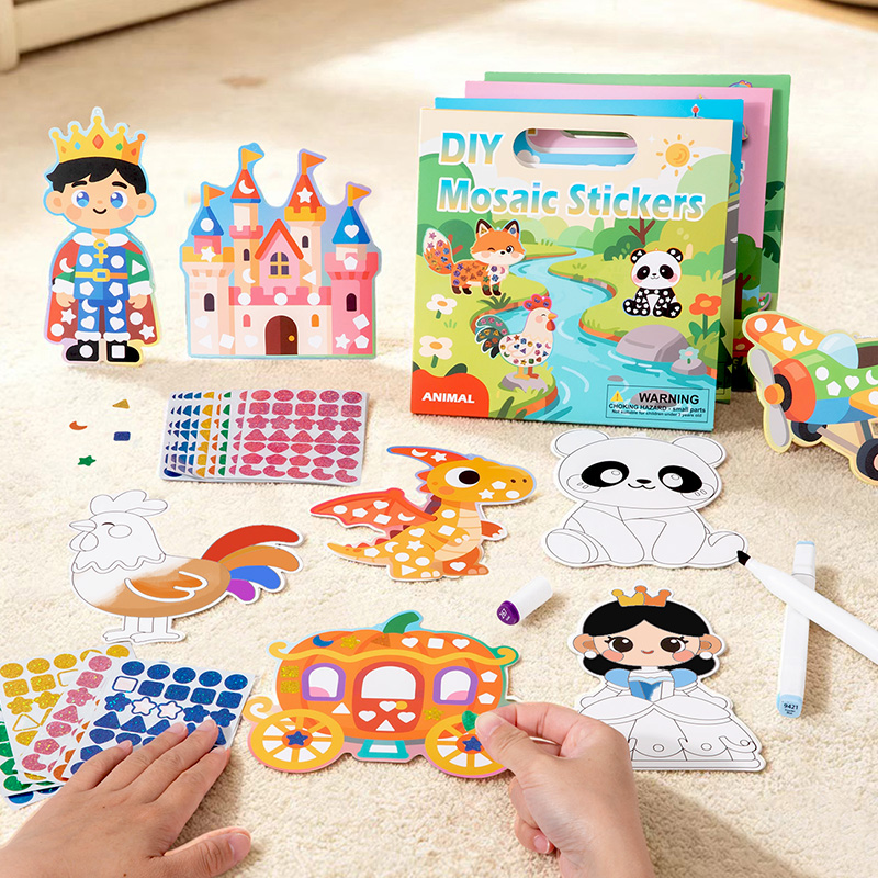 Dinosaur And Craft - 2-in-1 DIY Mosaic Sticker & Coloring