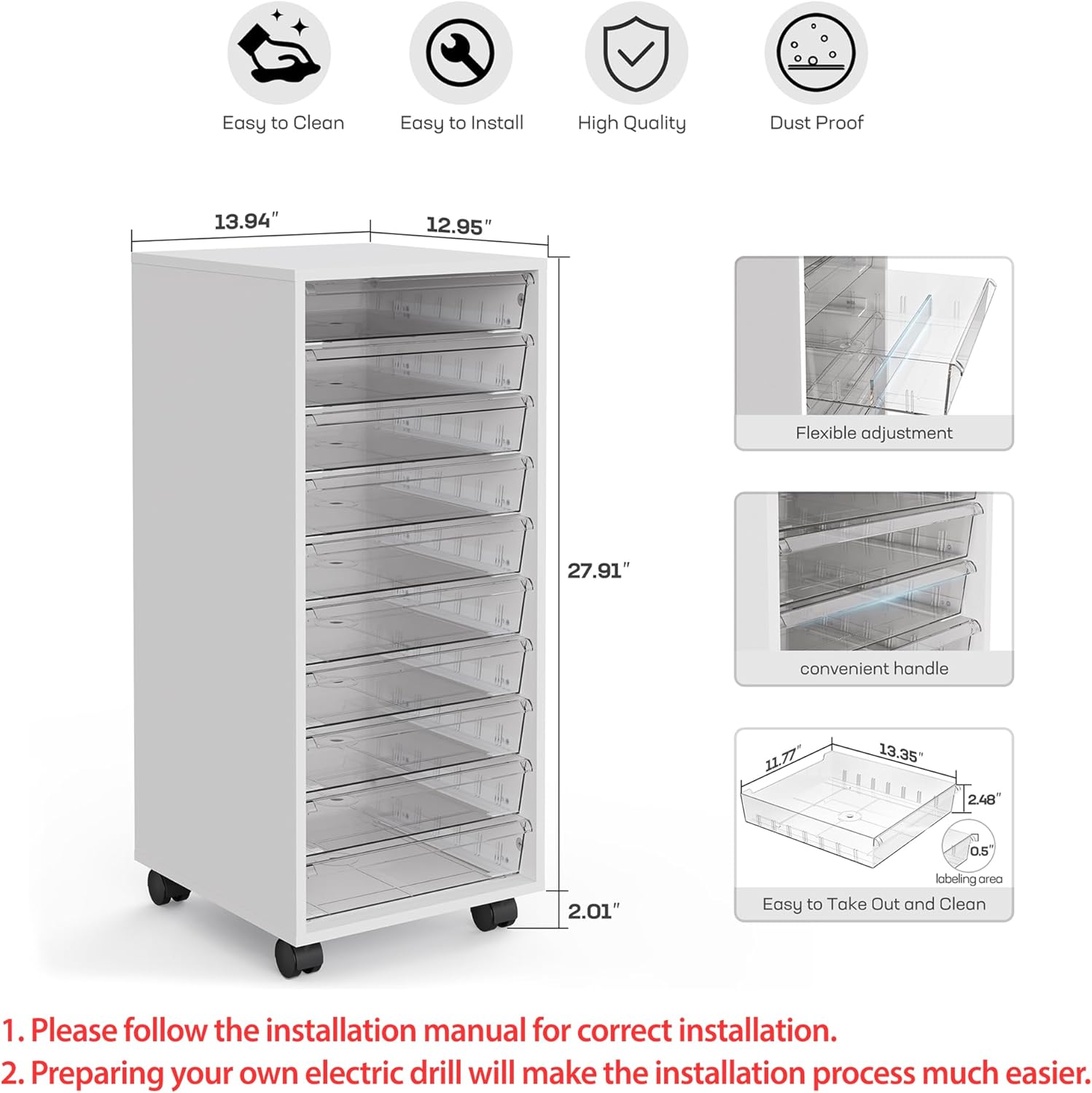 Storage Drawer Cart, Mobile Ca - Art Craft Wood recensie en prijs
