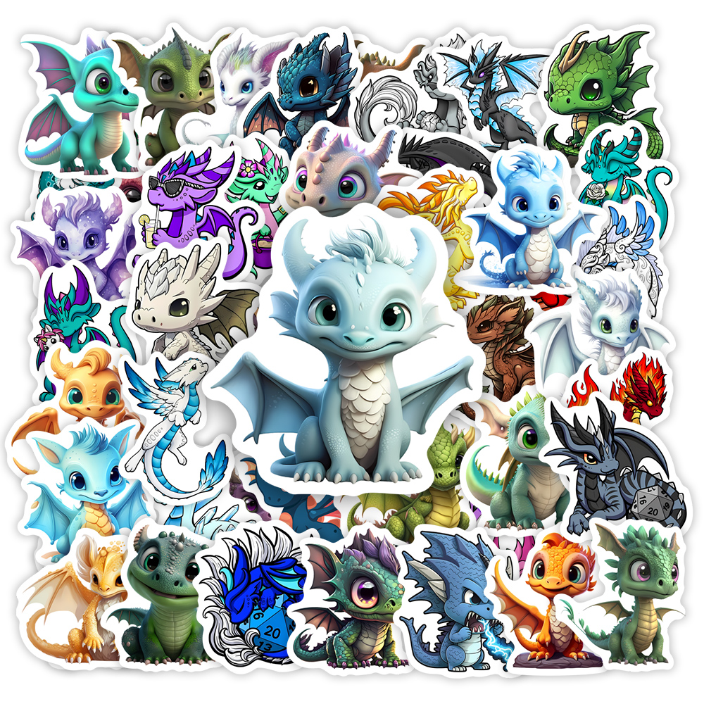 Cartoon Dragon Stickers Cute W - Art Craft Dinosaur recensie en prijs