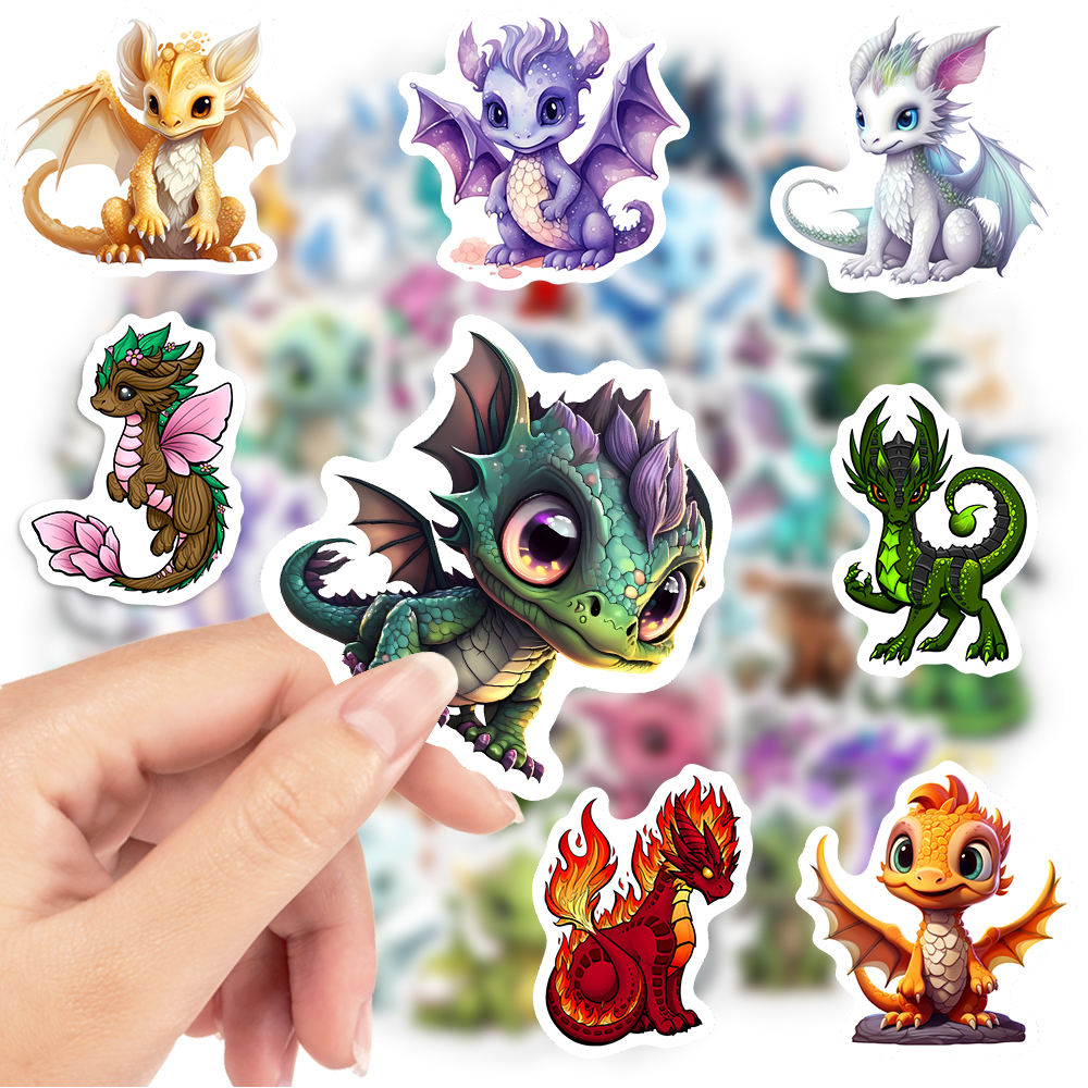 Cartoon Dragon Stickers Cute W - Art Craft Dinosaur recensie en prijs