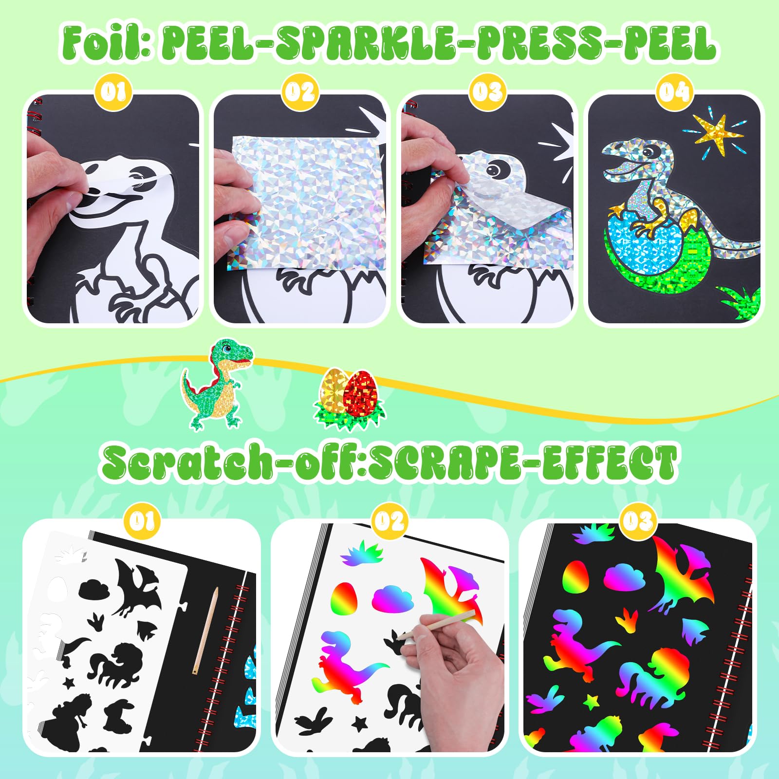 Dinosaur Scratch Art Book for  - Dinosaur And Craft recensie en prijs