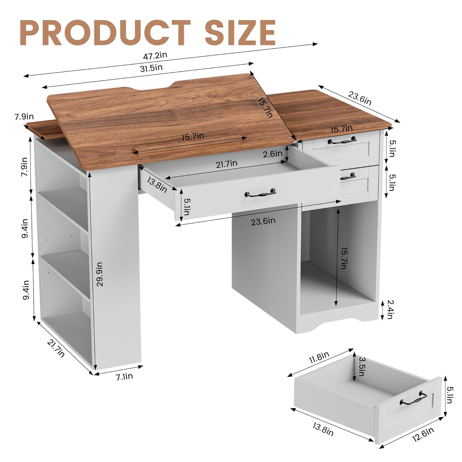 Drafting Table with Storage Ca - Art Craft Us recensie en prijs