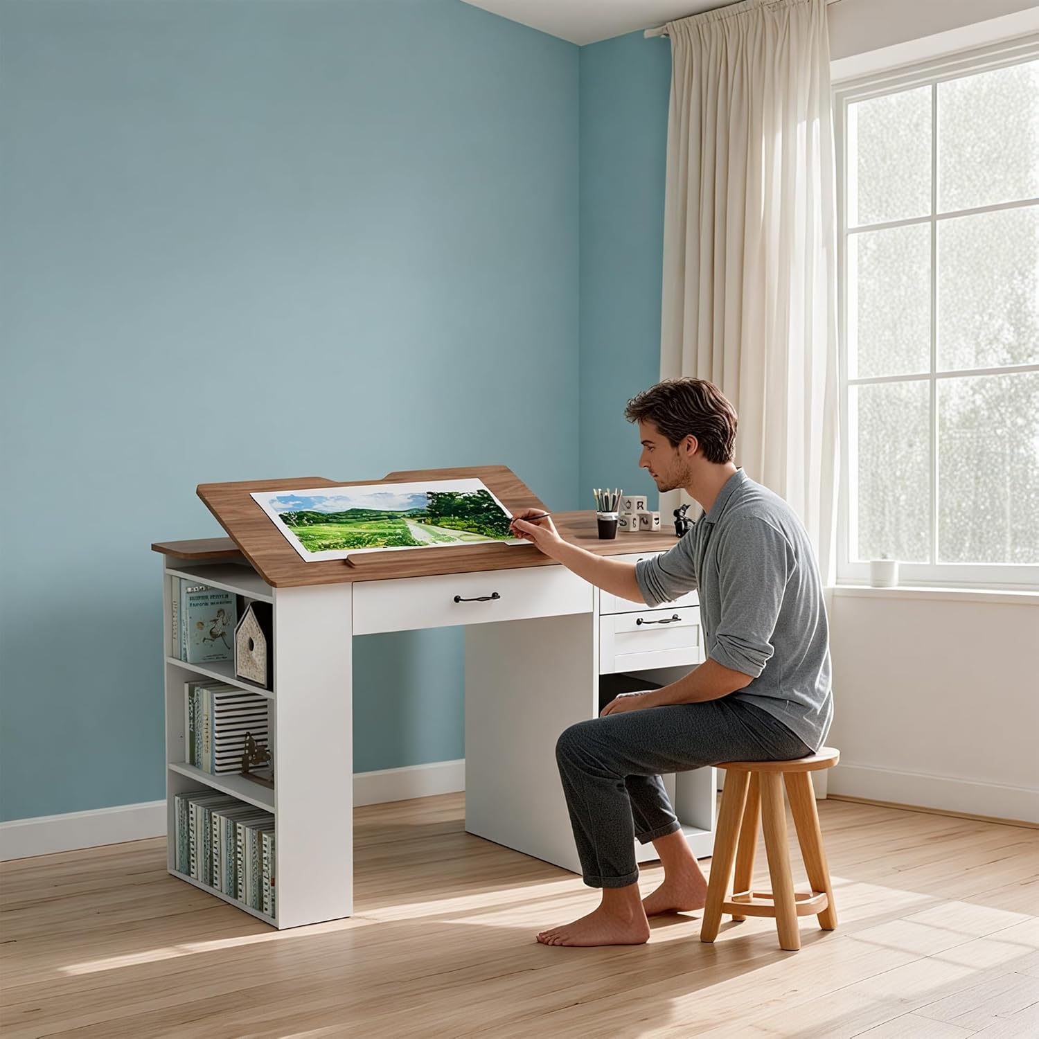 Drafting Table with Storage Ca - Art Craft Us recensie en prijs