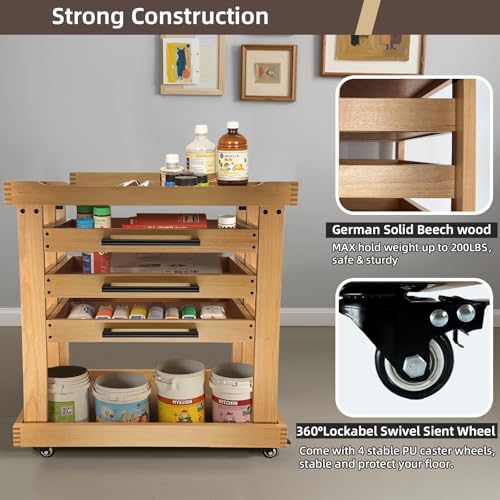 Solid Beech Wood 5-Tier Rollin - Art And Craft Studio recensie en prijs