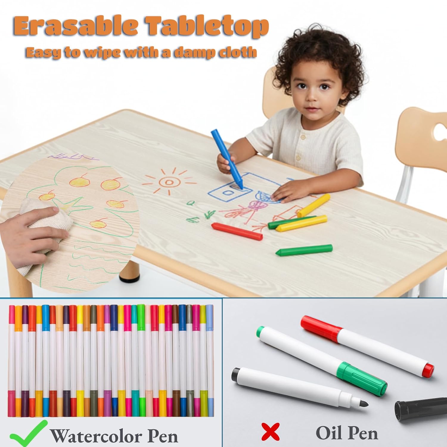 Kids Table and 6 Chairs Set, H - Art Craft Activities For Preschoolers recensie en prijs