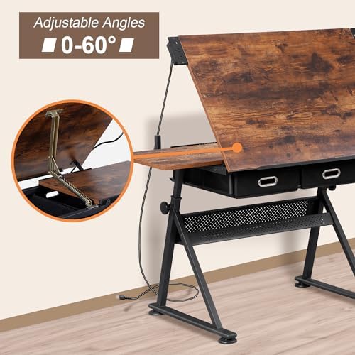 Adjustable Drafting Table with - Art Craft Wood recensie en prijs