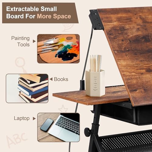 Adjustable Drafting Table with - Art Craft Wood recensie en prijs