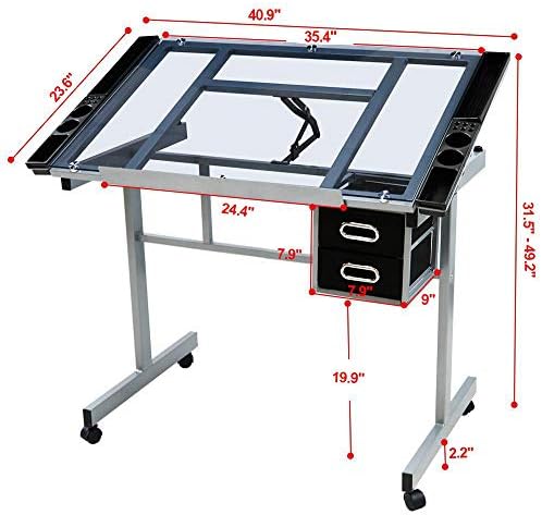 Drawing Desk Adjustable Glass  - Art Craft Wood recensie en prijs