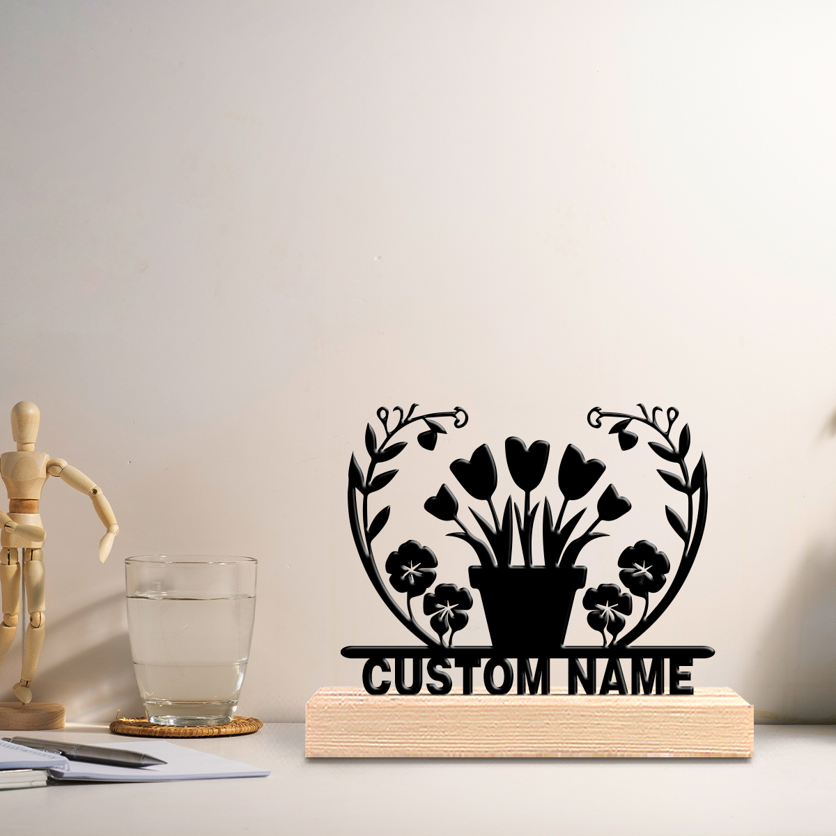 1pc flower grass Custom Text I - Art Craft Wood recensie en prijs