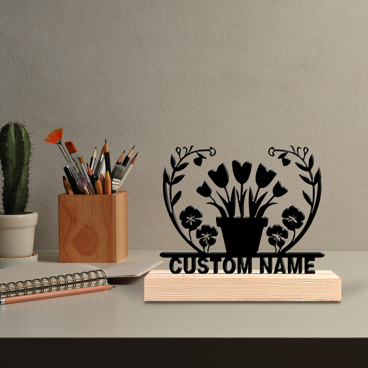 1pc flower grass Custom Text I - Art Craft Wood recensie en prijs
