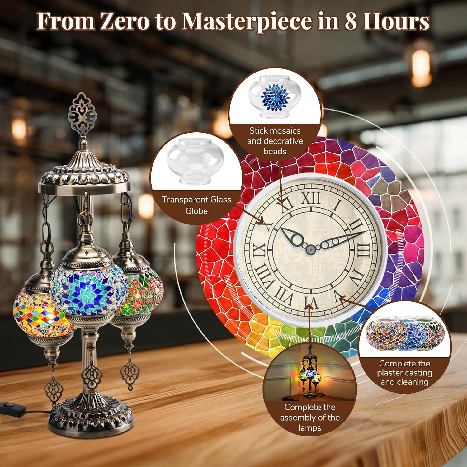 DIY 3 Globe Turkish Mosaic Lam - Art Craft Us recensie en prijs