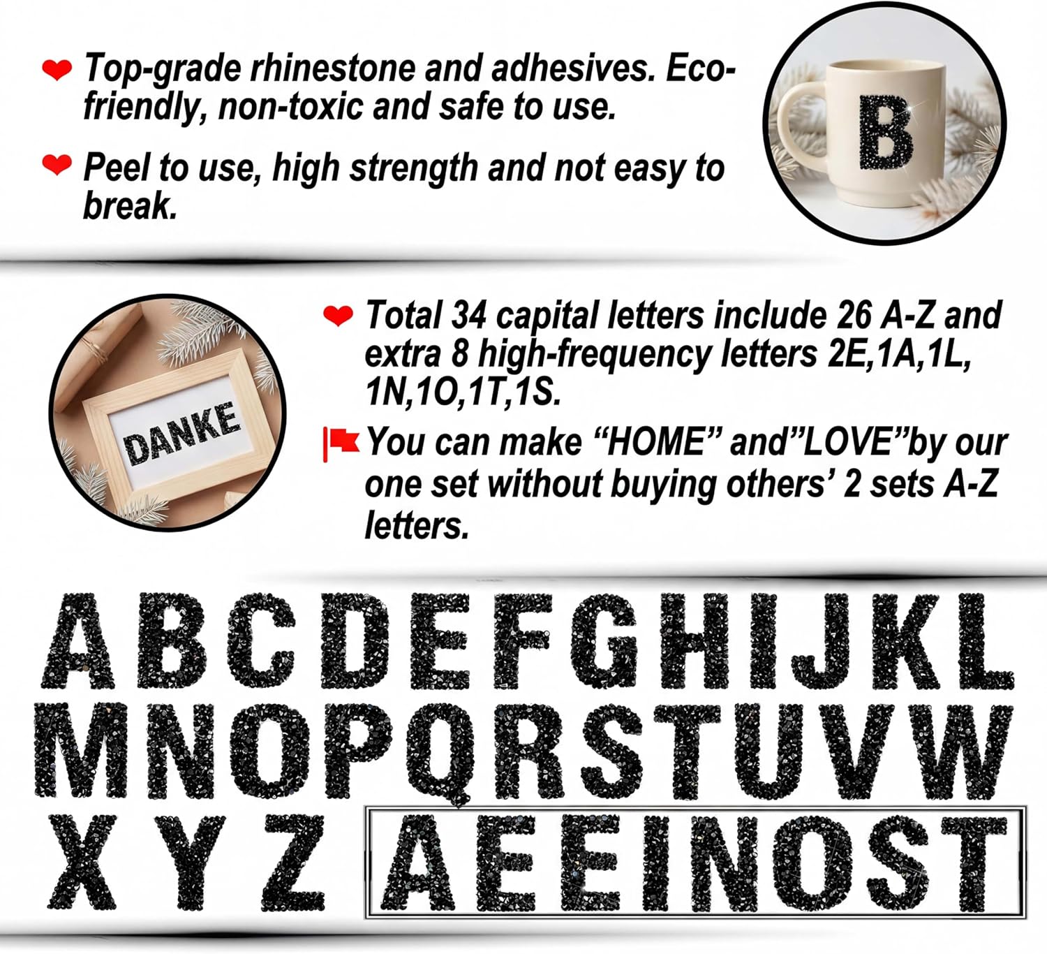 34Pcs Resin Rhinestone Alphabe - Art And Craft Letter Z recensie en prijs