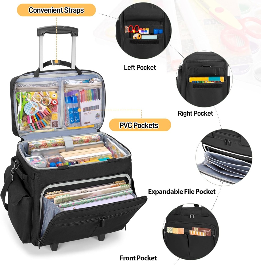 Rolling Scrapbook Tote with Ex - Art Craft Us recensie en prijs