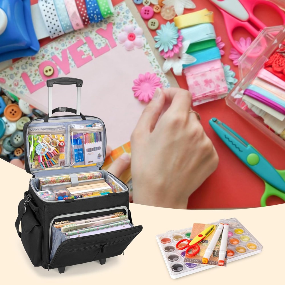 Rolling Scrapbook Tote with Ex - Art Craft Us recensie en prijs