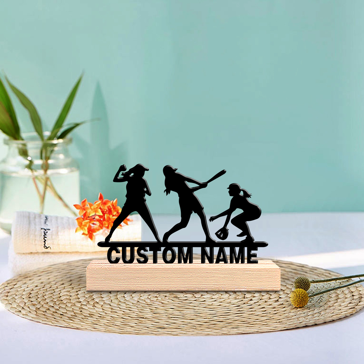 1pc Abstract baseball girl Cus - Art Craft Wood recensie en prijs
