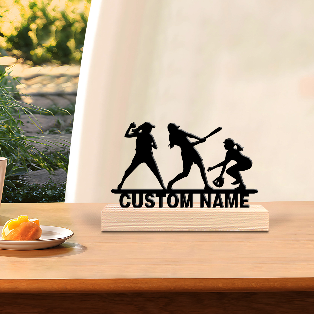 1pc Abstract baseball girl Cus - Art Craft Wood recensie en prijs