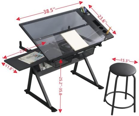 Glass Drafting Table Art Desk  - Art And Craft Studio recensie en prijs