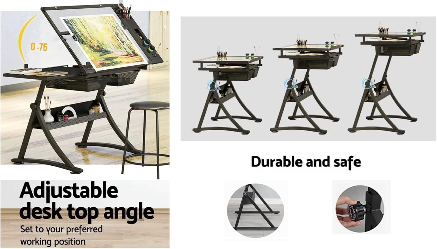 Glass Drafting Table Art Desk  - Art And Craft Studio recensie en prijs