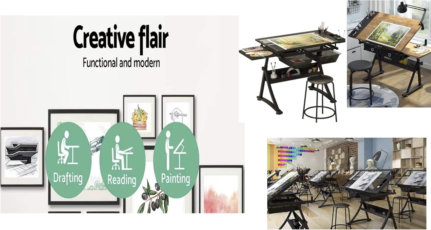 Glass Drafting Table Art Desk  - Art And Craft Studio recensie en prijs