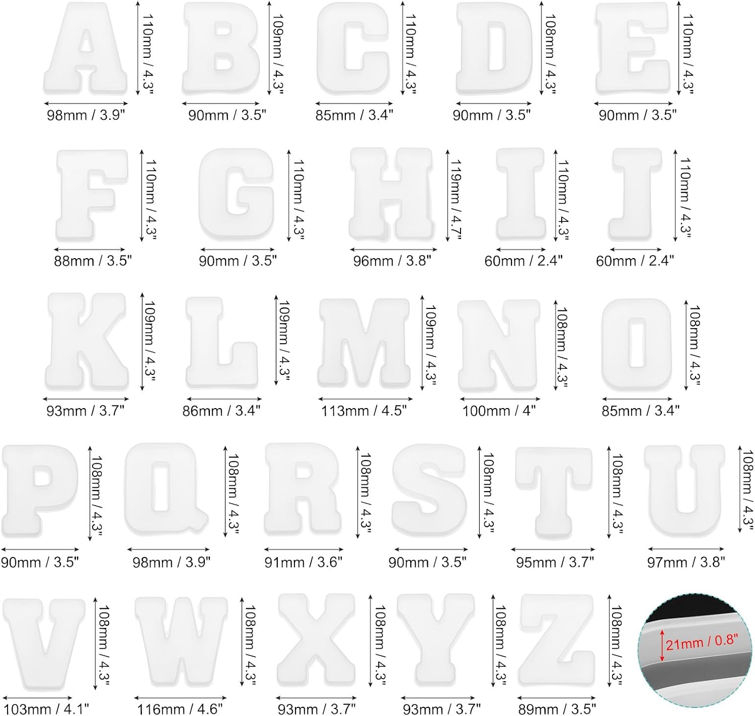 26pcs Large Letter Resin Moldi - Art And Craft Letter Z recensie en prijs