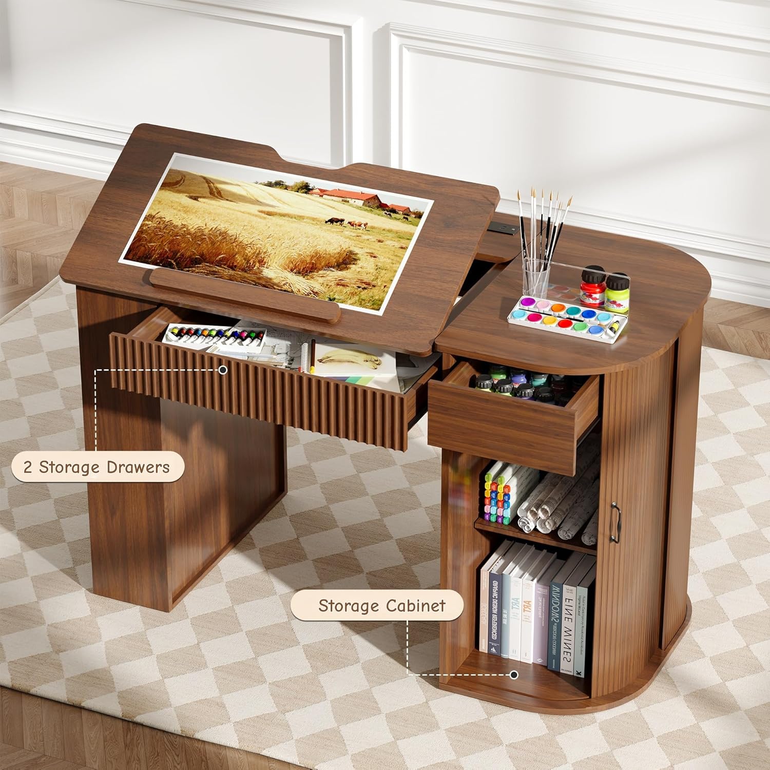 Drafting Table with Storage Ca - Art Craft Us recensie en prijs
