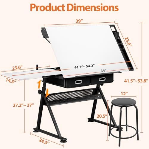 Drafting Table Drawing Desk w/ - Art Craft Us recensie en prijs