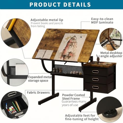 Adjustable Art Desk with Stora - Art & Craft Paper For Kids recensie en prijs