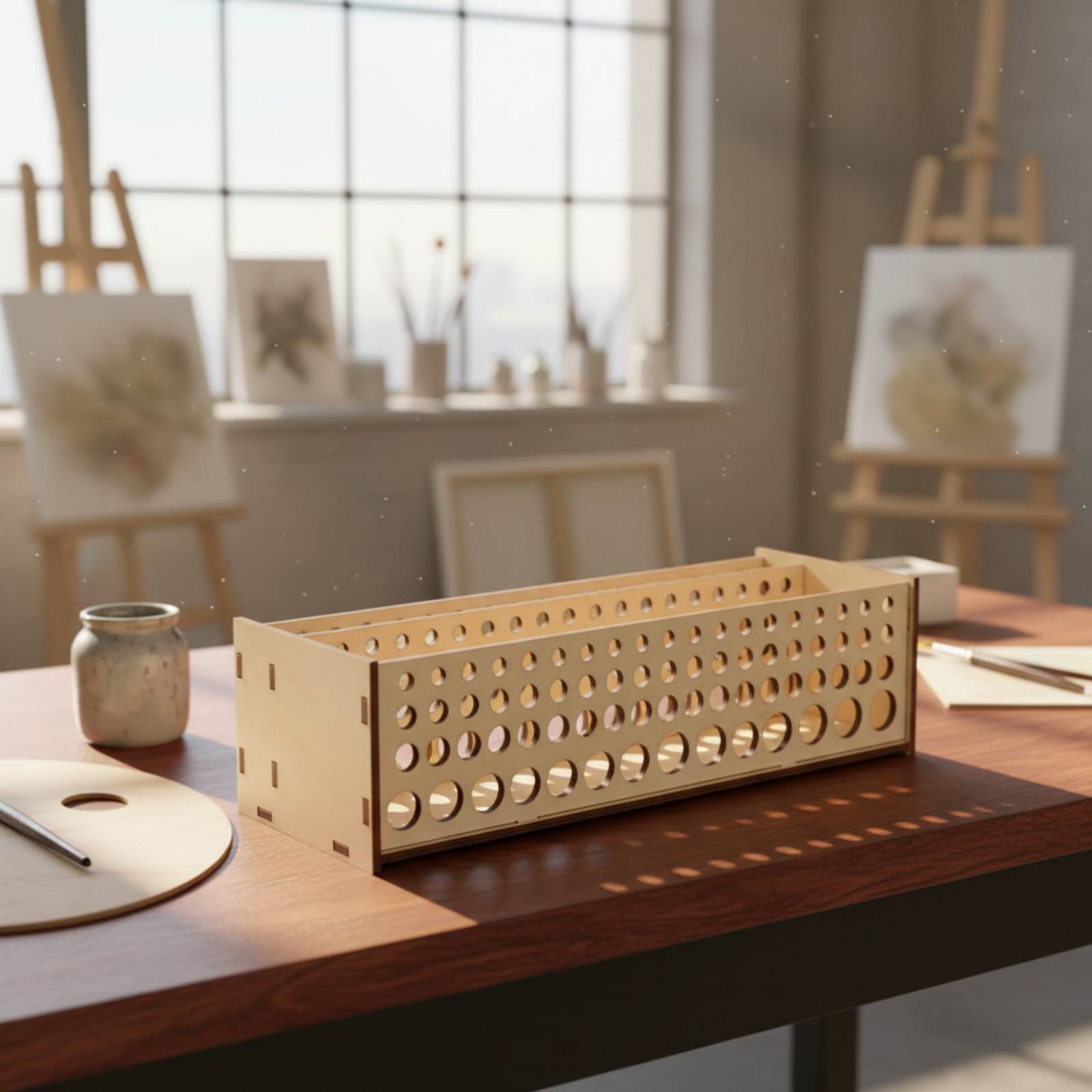 Paint Brush Rack 67 Holes Wood - Art And Craft Studio recensie en prijs