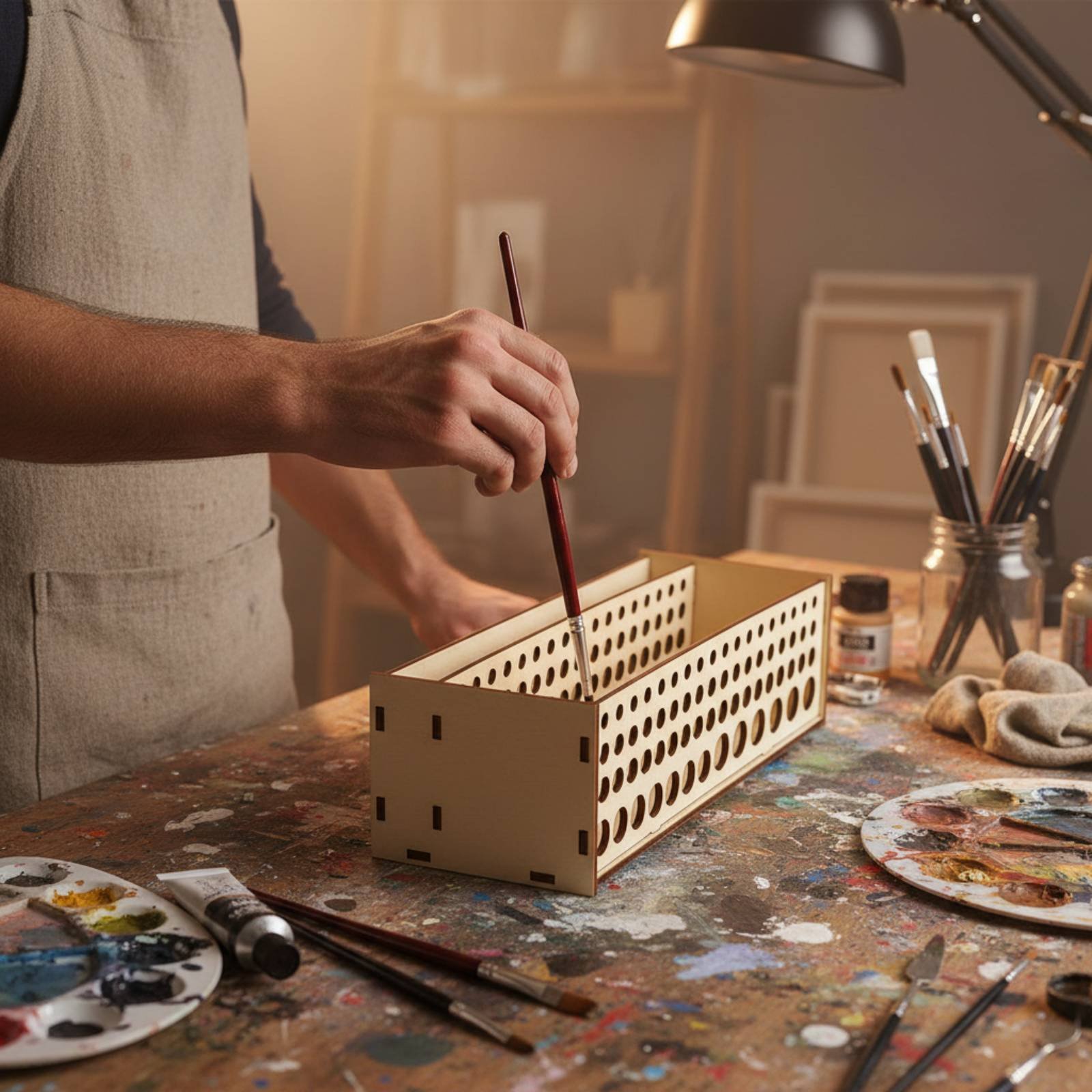 Paint Brush Rack 67 Holes Wood - Art And Craft Studio recensie en prijs