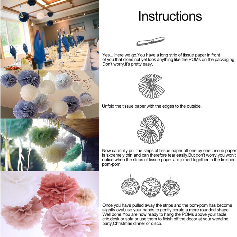 5 Pcs 6 8 10 12 inch Tissue Pa - Art Craft Items recensie en prijs