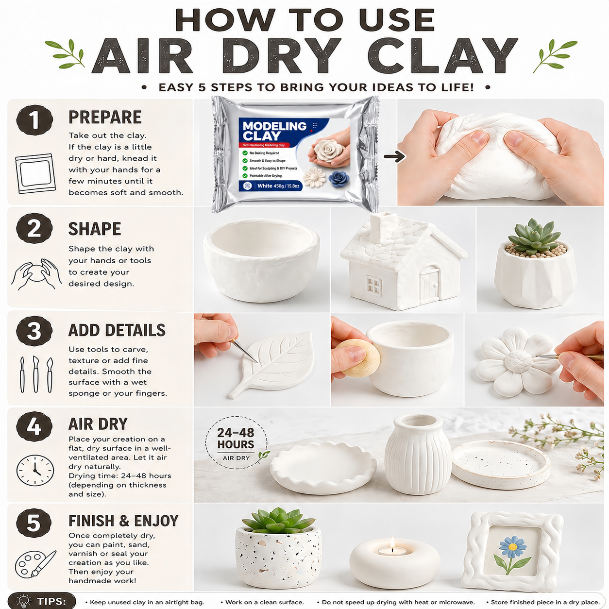 White Premium Air Dry Clay, ul - Air Dry Clay recensie en prijs